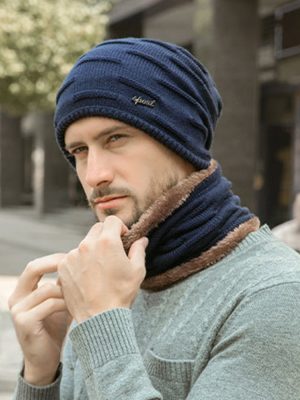 hat with scarf blue 5