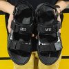 men's slide sandals black 5